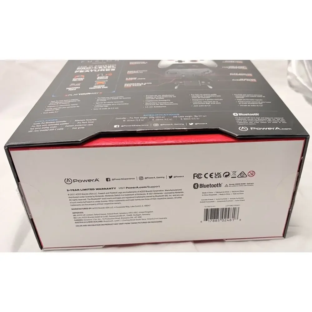 Power A Fusion Pro Wireless Controller for Nintendo Switch - White Black Tested